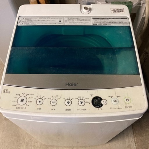 ハイアール 全自動洗濯機 5.5kg 2019年製　JW-C55A ホワイト 洗濯容量：5.5kg