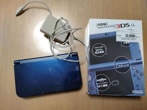 【本体傷汚れなし】3DS LL ネイビーブラック 箱、充電器付き