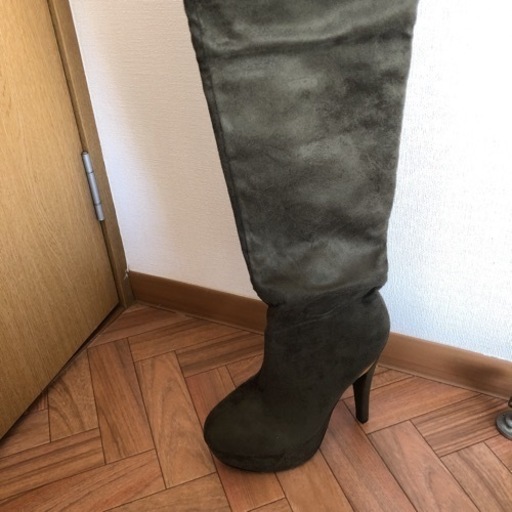 ロングブーツ カーキ