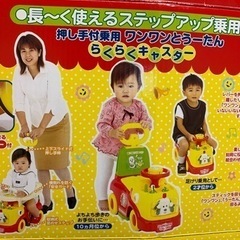 受け渡し者決定　いないいないばぁ　押し手付き乗用　らくらくキャス...