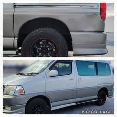 本日のみお値下げ！トヨタ グランドハイエース 3400cc V6 4WD・ツインサンルーフ・ナビ・CD・テレビ・後部座席テレビモニター・ETC・バックモニター・18インチメッキホイール・車検付きの画像