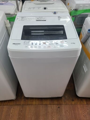 お買い得品‼　☆新生活応援☆　●71●　1人暮らしに最適４.５㎏サイズ♪　ハイセンス　洗濯機　HW-E4502　2018年製　【リサイクルショップどりーむ天保山店】