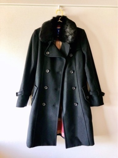 ブルーレーベルクレストブリッジ ロングコート ラビットファー  38