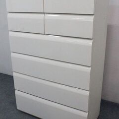 ニトリ 6段ハイチェスト ウィッシュ2 幅89 ホワイト 衣類収納 寝室 リビング たんす NITORI  中古家具 店頭引取歓迎 R5080)