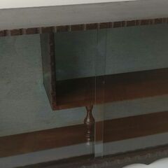 ガラス引戸付き 飾り棚 壁掛けラック アンティーク 高級木製家具の画像