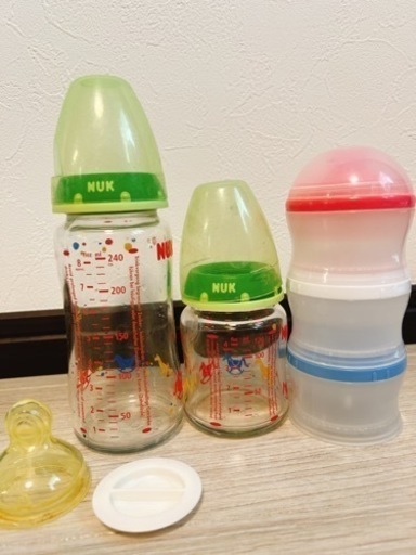 哺乳瓶(ガラス)内蓋、ニップル、ミルクストッカー