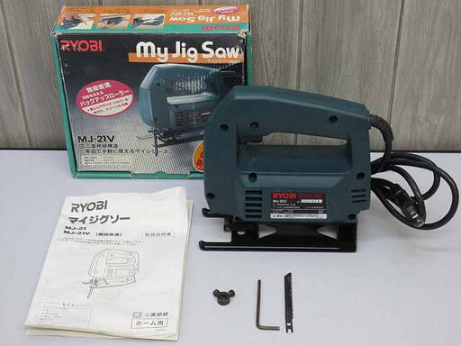 ss3398　リョービ　マイジグソー　MJ-21V　無段変速　30mm　RYOBI　木工　切断　裁断　ノコギリ　電動　電動工具　大工道具　DIY　家庭用　取扱説明書付き　グリーン
