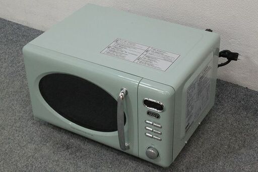 Toffy/トフィ― レトロクラシック コンパクト(17L)フラットテーブル かわいい 新生活 K-DR1-PA  ペールアクア 2021年製 ラドンナ 電子レンジ 中古家電 店頭引取歓迎 R5088)