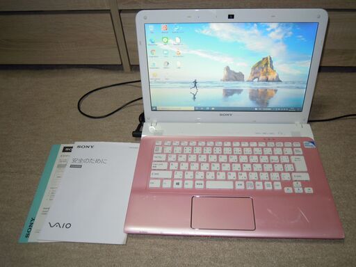 Win10 Pro SONY VAIO SVE14129CJPピンク14インチ Pentium B980 2.4GHz 250GB 4GB DVDスーパーマルチ 無線 office Bluetooth