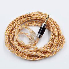 KZイヤホンケーブル 金銀銅混合編み　新同品の画像