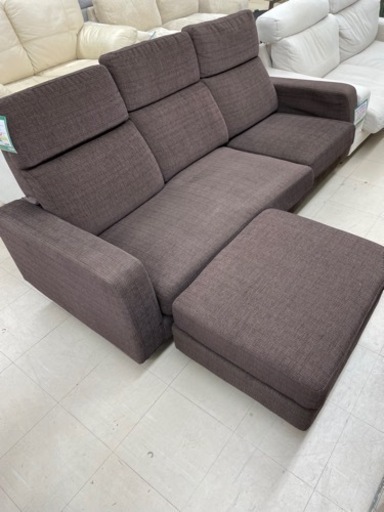 ★286 早いもの勝ち!！ カウチソファー 3人掛けソファー 布製 ファブリック 茶 ブラウン 【リサイクルマート鹿児島宇宿店】