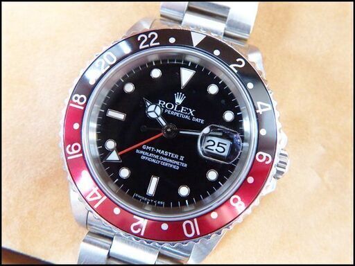 日ロレOH済/ロレックス/ROLEX◆16710/GMTマスターII◆W番/自動巻/ブラック文字盤◆赤黒ベゼル / 1153