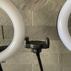 ダブルリングライト三脚スタンド付き【used】LED照明★YouTube撮影やオンライン会議に★の画像