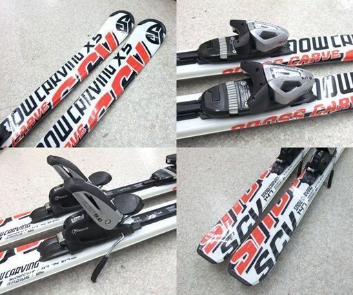 SNOW CARVING 147cm カービングスキー SCV-X5 スノーカービング板&調整ビンディング&ポール&スキーケース 4点