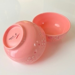 アニエスベー汁椀☆プラスチック花柄ピンク