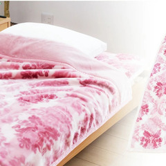 昭和西川 二枚重ね毛布（シングル・ピンク）の画像