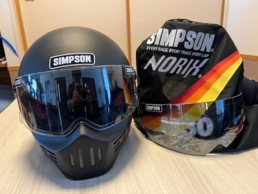 シンプソン SIMPSON m30 クリア、ミラーシールド、ヘルメット袋付 箱なし