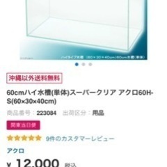 60センチ水槽　(60✖️30✖️40)