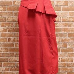 新品 秋冬/VOUS ETES/38(M)/レディース ウール タイトスカート日本製 赤の画像