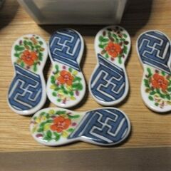 有田焼 京唐草 小鉢　箸置き揃い 5個セット　未使用品　箱付きの画像