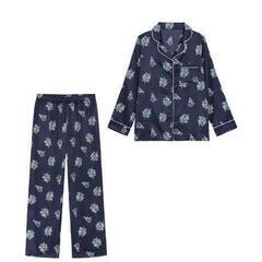 [4/9]25%off GU サテンパジャマ 長袖 フラワーの画像