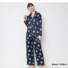 [4/9]25%off GU サテンパジャマ 長袖 フラワー
