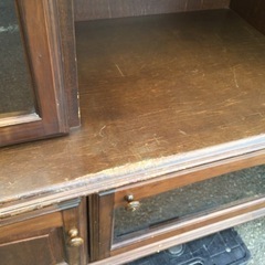 9月21日まで！★雰囲気良好 80's ヴィンテージ★ 食器棚 飾り棚 カップボード ダイニングボード 収納棚 キャビネット R040209の画像