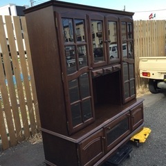 9月21日まで！★雰囲気良好 80's ヴィンテージ★ 食器棚 飾り棚 カップボード ダイニングボード 収納棚 キャビネット R040209の画像