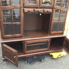 9月21日まで！★雰囲気良好 80's ヴィンテージ★ 食器棚 飾り棚 カップボード ダイニングボード 収納棚 キャビネット R040209の画像