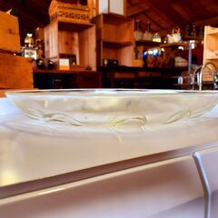 リーフモチーフ ガラス皿 ガラスプレート 葉っぱ 菓子皿 /TJ-0166 南の画像