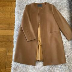 spick&span ライトブラウン　ノーカラーコート