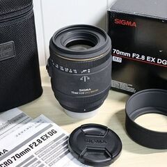 【苫小牧バナナ】現状品 SIGMA 70mm F2.8 EX DG MACRO for NIKON シグマ ニコン用 AF フード付き 現品限り