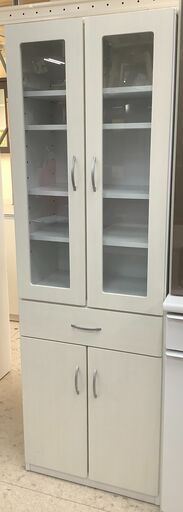 NITORI/ニトリ エトナ 食器棚 ダイニングボード ハイタイプ WH MILKY 60DB HIGH DINING BOARD【ユーズドユーズ名古屋天白店】 J1527