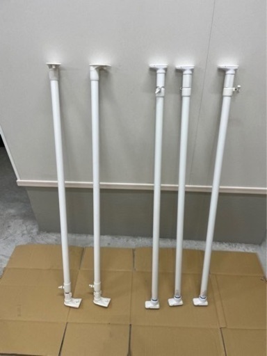 突っ張り棒 5本セット 白