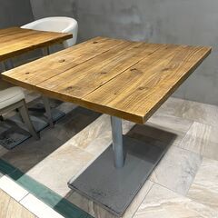 正方形テーブル 70cm　古材テーブル　ダイニングテーブル 足場板 無垢木 ＊８脚あります！の画像