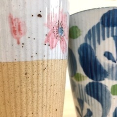 ビアグラス ペア 陶器 泡きめ細やか ビール 美味しくなる クリーミー ペア 春 桜 花 2つセット 300ml×2の画像
