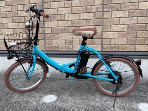 電動自転車　折りたたみ　20インチ　かご付き　新古品