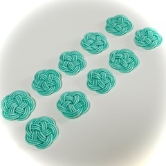 水引パーツ 梅結び 翡翠色 10個セット