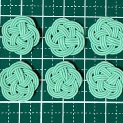 水引パーツ 梅結び 翡翠色 10個セットの画像