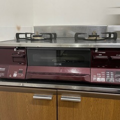 【最終日値下げ】リンナイ　Rinnai ガスコンロ[2口/左強火] LAKUCIEシリーズ ブラック RTE65VARB-G