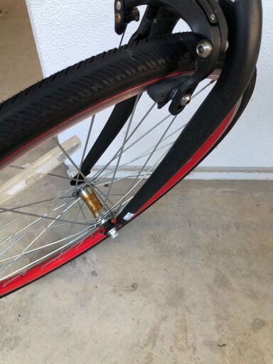 自転車・クロスバイク　GRAPHIS　6段変速　シマノ スタンド付き　レッド　赤