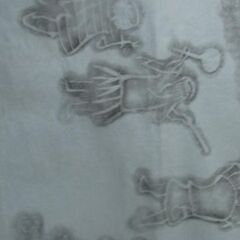 希少、（御柱祭り。モチーフ）拓本（版画すかし絵）掛け軸当向き　2枚の画像