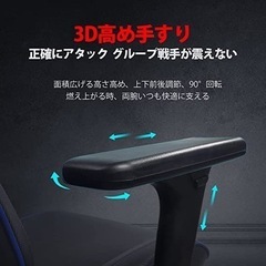 ゲーミングチェア オフィスチェア デスクチェア ゲーム用チェア リクライニング パソコンチェア ハイバック ヘッドレスト ランバーサポート ひじ掛け付き 高さ調整機能 PUレザーの画像