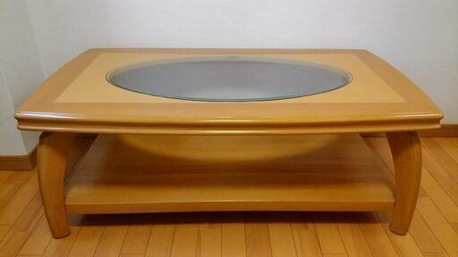 ローテーブル　ガラステーブル　長さ120cm×幅70cm×高さ43.5cm