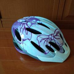 児童用　自転車ヘルメット　パープル✕ホワイト