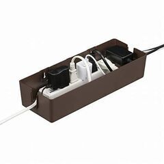 新品　電源タップ・コード収納ボックス（ブラウン）HS-A6BXA3-Tの画像