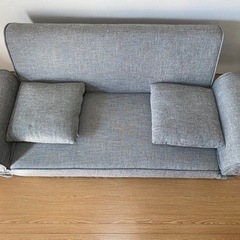 LOWYA2人掛けリクライニングソファ天然木脚2セットの画像