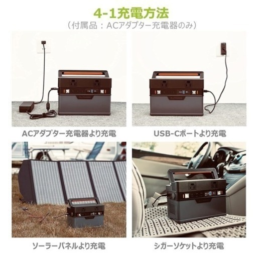 【未使用】ポータブル電源 大容量 300W （ワイヤレス充電対応）