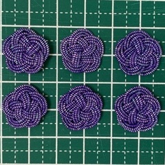 水引パーツ 梅結び 紫ラメ 10個セットの画像