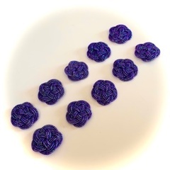 水引パーツ 梅結び 紫ラメ 10個セット